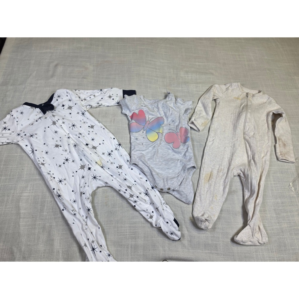 Baby Girl Clothes Lot Wonder Nation Garanimals Sleepers Bodysuit 6-12M 3pc